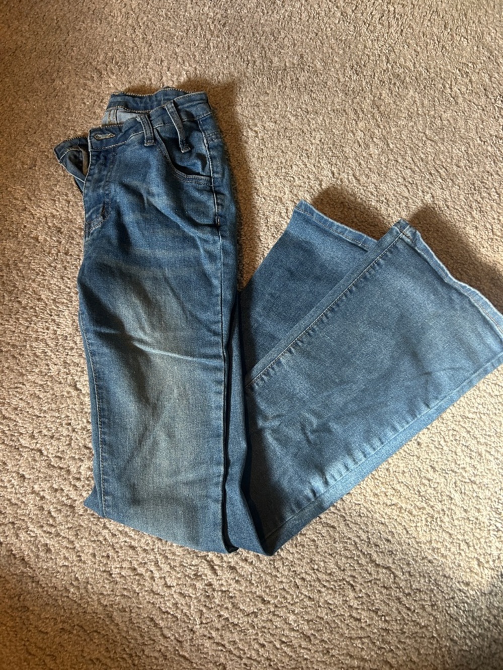 SHEIN Blue Flared Wide-Leg Jeans